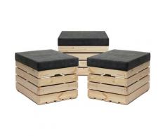 Grandbox - Sitzhocker aus Holz 37x40x50 Polster, Sitztruhe Hocker mit Stauraum, Sitzbank, Sitzpouf,