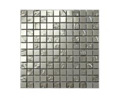 Complement - 30cm x 30cm Matte Silber Edelstahl und texturiert Glas Mosaik Fliesen (MT0129)