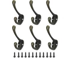 6 Stück Kleiderhaken Vintage Haken Metall Kleiderständer Kleiderbügel Retro Huthaken Kleiderhaken
