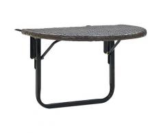 Balkontisch Braun 60x60x40 cm Poly Rattan - Braun - Vidaxl