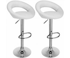 Barhocker mit Lehne 2er Set Barstuhl Tresenhocker Bar Hocker Stuhl Schwarz Weiß weiß