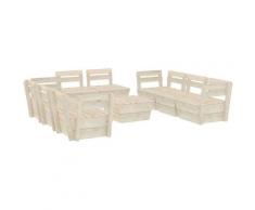 Asupermall - 9-tlg. Garten-Paletten-Lounge-Set Impragniertes Fichtenholz