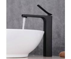 Armatur für Aufsatzbecken, Mattschwarz, 1-Loch-Armatur, schlichtes Design