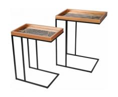 Gebor - Beistelltisch - Beistelltisch - Tabletttisch - Gold/Schwarz - 2-teiliges Set