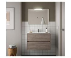 Badezimmer Badmöbel 90 cm aus Eiche eternity Holz mit Porzellan Waschtisch | 90 cm - Standard