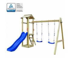 Spielturm mit Rutsche Leiter Schaukeln 242 x 237 x 218 cm Kiefernholz