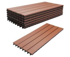 Terrassenfliesen Holzfliesen wpc Fliesen Kunststoff Garten 60x30cm Klickfliese Bodenbelag mit