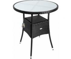 Polyrattan Tisch rund - Ø 60cm - schwarz