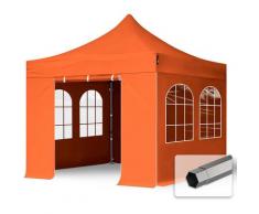 Faltzelt Partyzelt 3x3m - mit Fenstern PROFESSIONAL Dach 100% WASSERDICHT Faltpavillon Pavillon