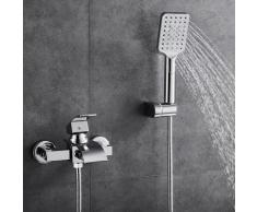 Badewannenarmatur mit Handbrause, Wannenarmatur Wasserfall Armatur, Regendusche Handbrause mit 3