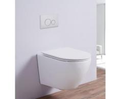 Spülrandloses Wand-WC inkl. Soft-Close Sitz WHR-446071 (matt-weiß)