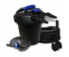 SunSun Druckteichfilter Set für 6000l mit 11W UVC und 20W ECO Pumpe 25m Schlauch Springbrunnen