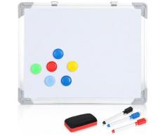 Magnetisches Whiteboard 60x45cm Magnettafel mit Aluminiumrahmen und Stifteablage 12 farbigen