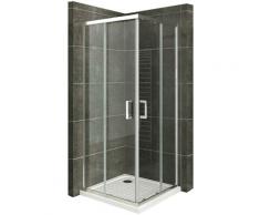 Duschkabine mit Schiebetüren Eckdusche mit Rollensystem aus ESG Glas 190cm Hoch 120x120