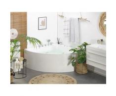 Beliani - Whirlpool-Eckbadewanne Weiss Acryl Freistehend 133x57x187 cm Modern Minimalistisch