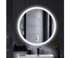 LED Anti-Fog Rund Badspiegel Wandspiegel Mattierter Gürtel kühles Weiß 70*70cm