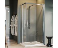 Duschkabine rechteckig mit anti-kalk h 200 mod. Prime Corner 75x75 cm