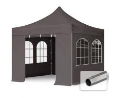 Faltzelt Partyzelt 3x3m - mit Fenstern PROFESSIONAL Dach 100% WASSERDICHT Faltpavillon Pavillon