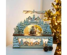 LED Holz-Weihnachtslandschaft warmweiß Schwibbogen Lichterbogen Weihnachtsdeko