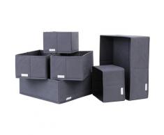 6er Set Aufbewahrungsbox faltbar Ordnungsbox Faltbox Stoff für Regale und Schubladen (Dunkelgrau)