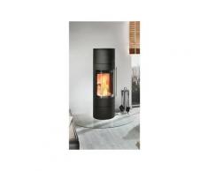 Kaminofen PULAR PowerBloc Compact 5 kW Ofen Kamin Holzofen Stahl/Schwarz/AbdeckungNaturstein Mit