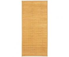 Bambus Teppich Bambusmatte Läufer Naturfaser In- und Outdoor 65 x 140 cm - Natur