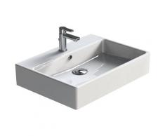 Solo Design Keramik Waschbecken Waschtisch 60x50cm weiß - Aqua Bagno