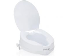 Toilettensitzerhöhung WC-Sitze Abnehmbaren für bis 150kg mit Deckel Senioren Erhöhung 10cm - Weiß