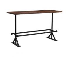 Asupermall - Bartisch Altholz Massiv Dunkelbraun 180 X 70 X 107 Cm