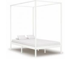 Himmelbett-Gestell Weiß Massivholz Kiefer 120 x 200 cm