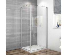70x100x185cm ESG Glas Drehtür Eckeinstieg Pendeltür&Schwenktür Duschkabine - Grau