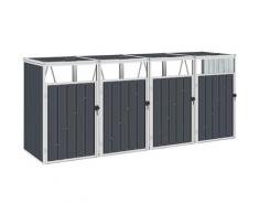 Youthup - Mülltonnenbox für 4 Mülltonnen Anthrazit 286×81×121 cm Stahl