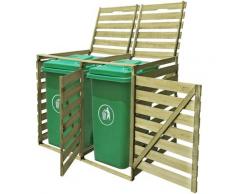 Mülltonnenbox 2 Tonnen Imprägniertes Holz 240 L VD26895 - Hommoo