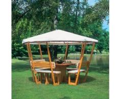 Promadino Pavillon Rosenheim 304x304 Gartenpavillon aus Holz in braun Gartenhütte Gartenlaube