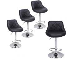Barhocker 4er Set, Verstellbare Drehbare Gasfeder Leder Tresenhocker für Küche Frühstück Bartheke