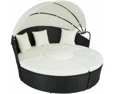 Tectake - Sonneninsel Rattan mit Aluminiumgestell und Sonnendach - Sonneninsel, Gartenliege,