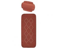Set Wannenmatte Wanneneinlage 91x36cm & Badewannenkissen Alaska Terracotta Rot - Spirella