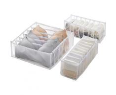 Unterwäsche-Schubladen-Organizer, 3-teiliger Schubladen-Organizer, Kleiderschrank St - Kueatily