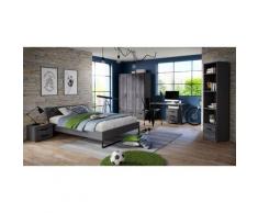 Möbel-direkt - Jugendzimmer Liverpool Nottingham 6 teiliges Komplett Set in Digi-Steel-Optik