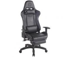 CLP - Bürostuhl Turbo XL mit Fußablage-schwarz/schwarz-Kunstleder