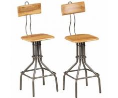 Barhocker 2 Stk. Altholz Teak