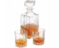 Relaxdays Whiskyset 3-teilig, Gastro, Whiskygläser (250 ml) u. Glaskaraffe, feines Kristallglas,