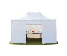 Faltzelt PROFESSIONAL 3x4,5 m ohne Fenster Faltpavillon ALU Pavillon Partyzelt in weiß feuersicher