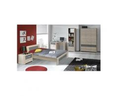 Jugendzimmer Yoop in Eiche Sonoma Grau Anthrazit 5 teiliges Komplett Set mit Kleiderschrank 90x200