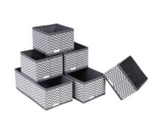 Homfa - 6 Stück Aufbewahrungsbox Ordnungsbox Stoffboxen Regalbox Faltbox Stoff faltbar für