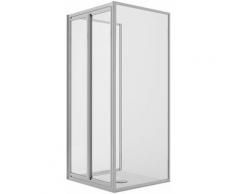 Dreiseitige Duschkabine 80x80x80CM H185 Klarglas 2 Festen Wänden+2 Saloon 80 Mod. Clint