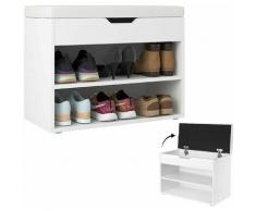 Schuhbank Schuhregal Sitzbank Schuhschrank Schuhtruhe mit PU-Auflage Ablagefach - Homfa