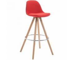 Larico Design Möbel - Barhocker Franklin Stoff Rund-rot-Natura