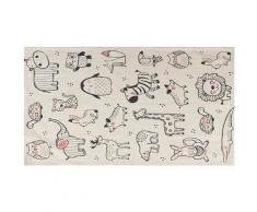 Beliani - Teppich Weiß / Schwarz Baumwolle 90 x 145 cm Tiermotiv Kinderzimmer Kinderteppich - Weiß