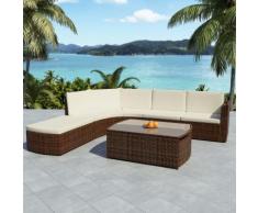 Asupermall - 4-Tlg. Garten-Lounge-Set Mit Auflagen Poly Rattan Braun